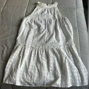 Sail to Sable Sleeveless Eyelet Dress White Sz 10
